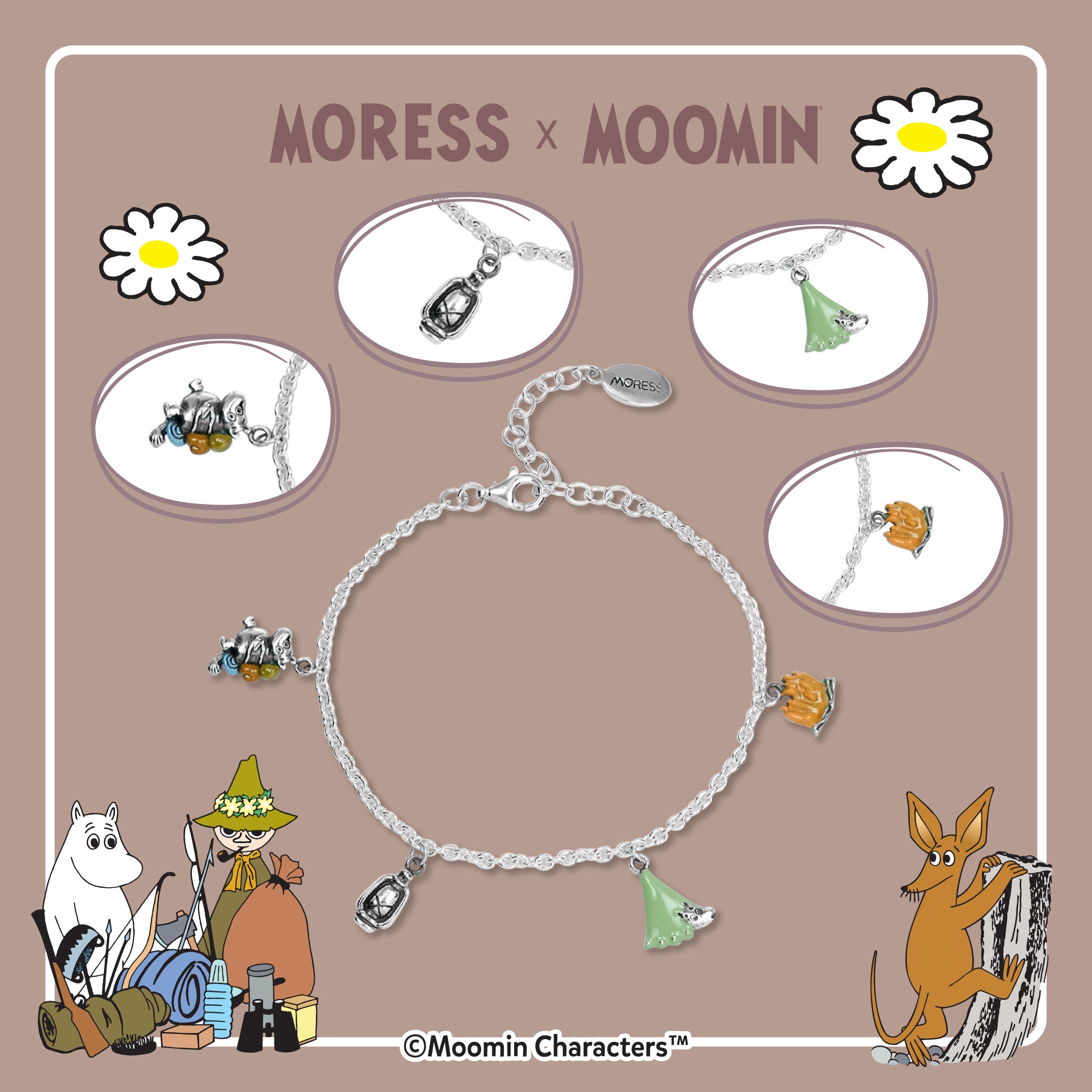 Moomin Camping Adventure Silver Bracelet