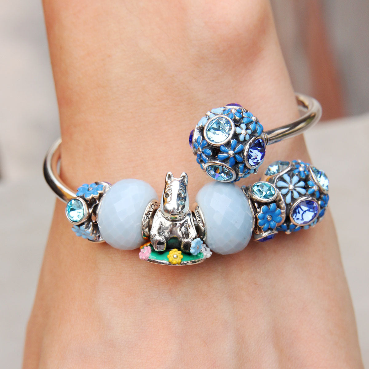 Moomin Flower Bangle Blue