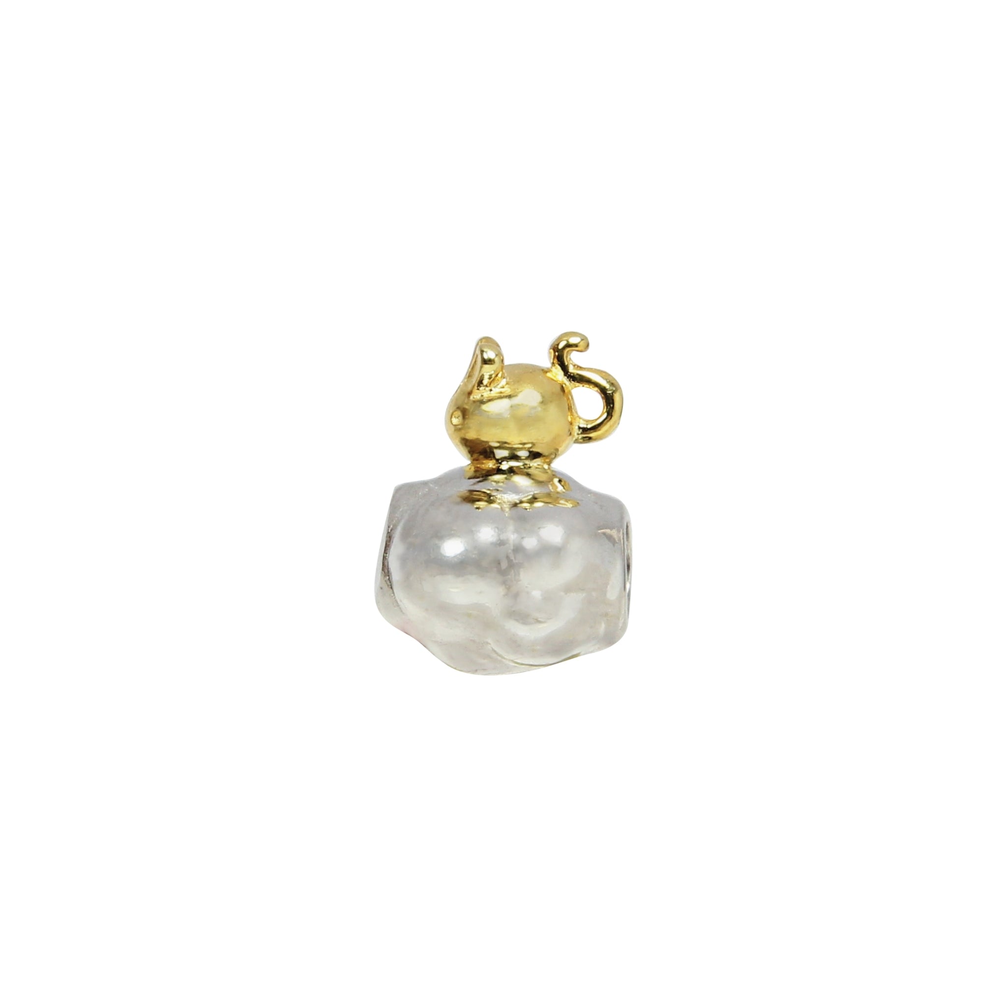 Golden Mouse on Cloud Bead with 14k Gold