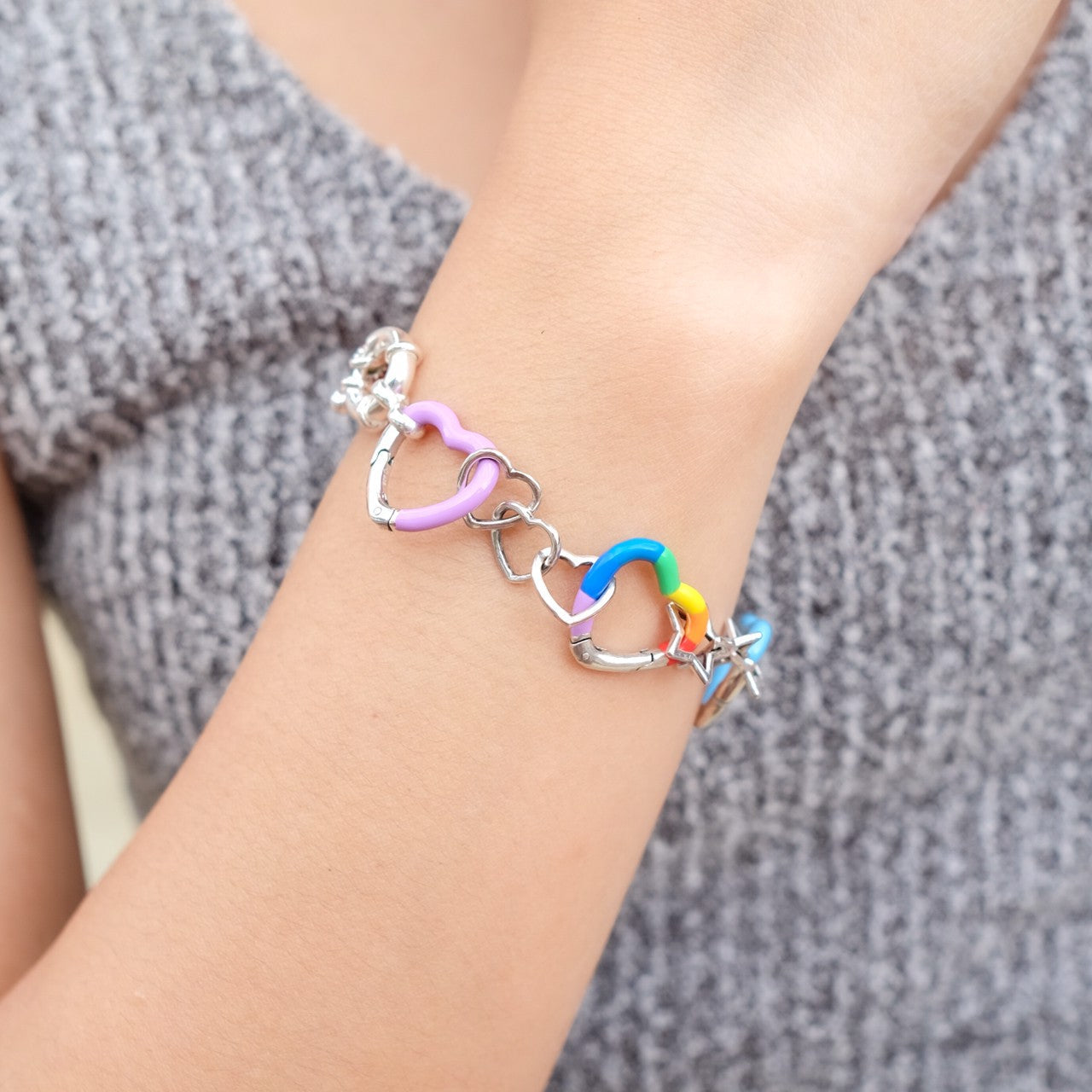 Rainbow Hearts Bracelet Set