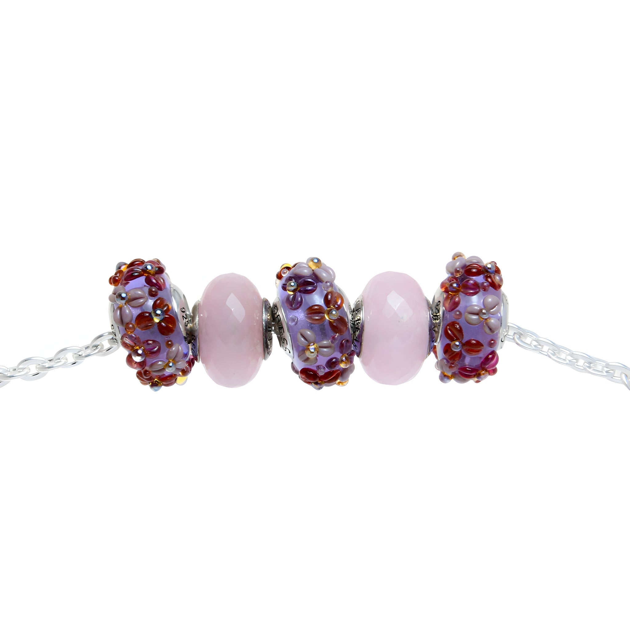 Flower Italian Murano - Purple